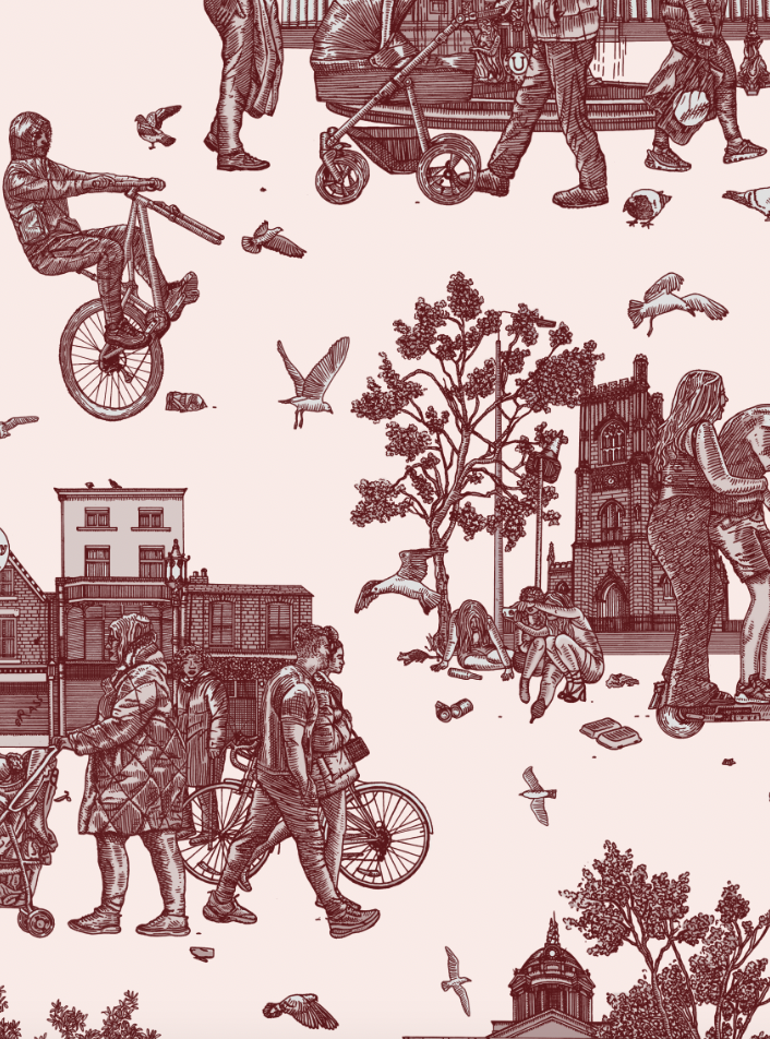 Liverpool Toile Anfield Red Wallpaper Sample