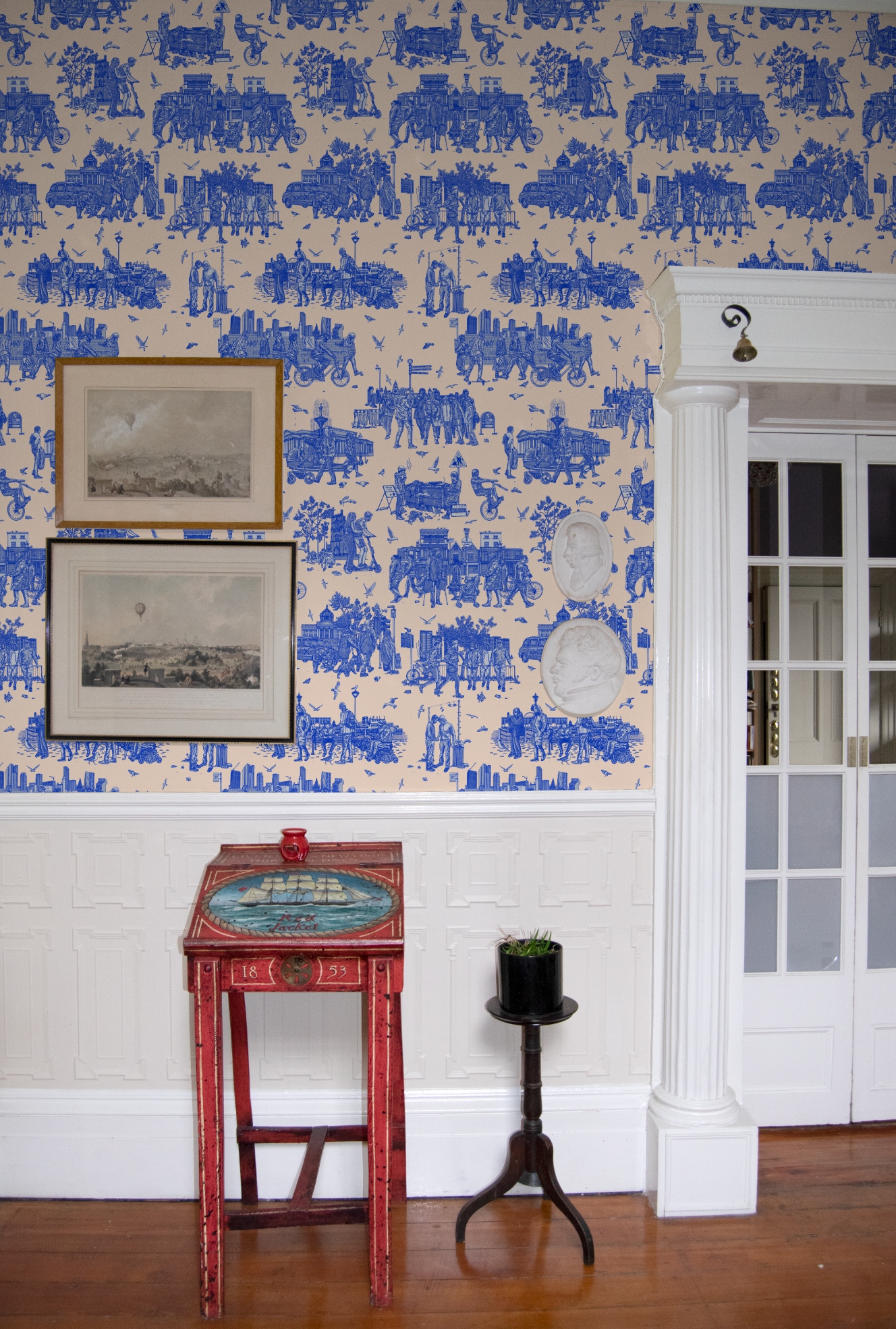 Liverpool Toile Everton Blue Wallpaper