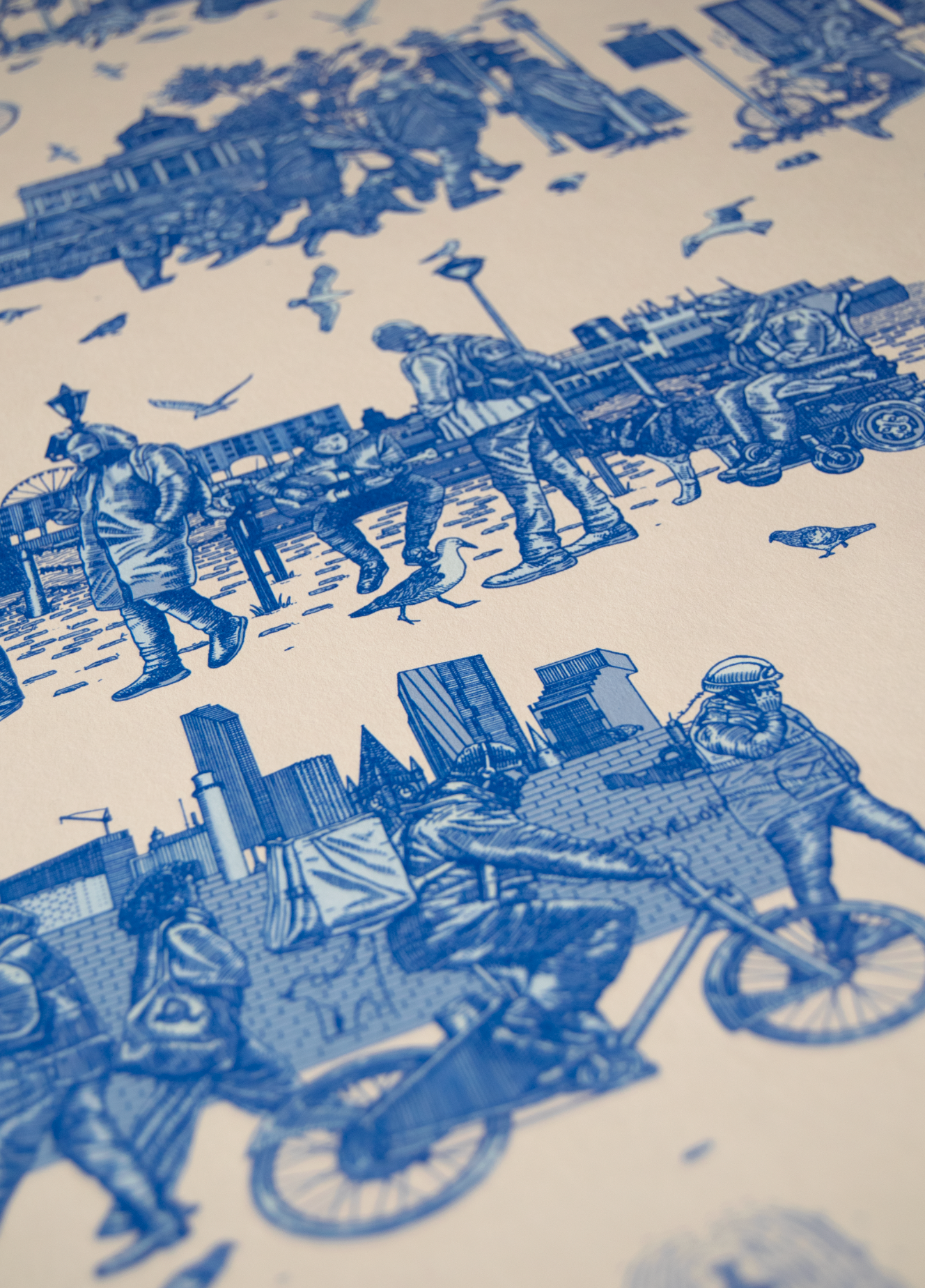 Liverpool Toile Everton Blue Wallpaper